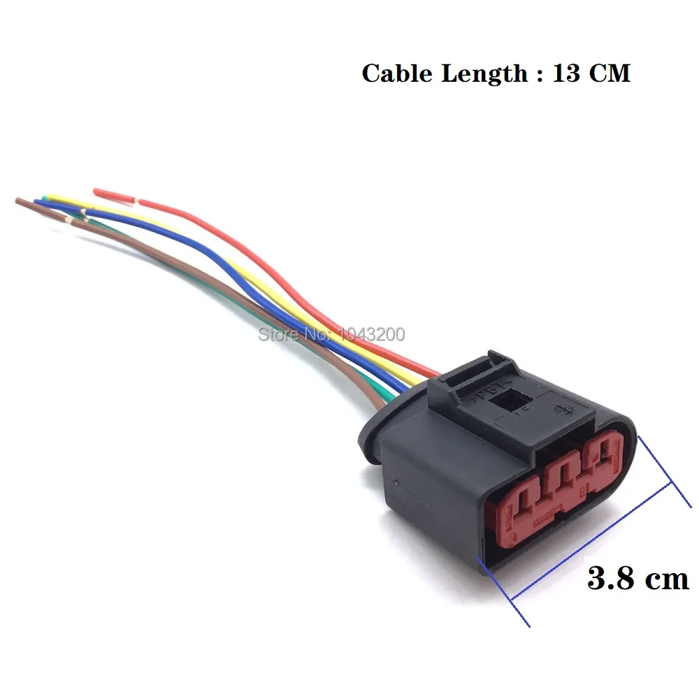 2/4 Pieces 1J0973775A for VW / AUDI MAF Mass Air Flow Sensor 5 Pin Connector Pigtail Harness Plug 1J0 973 775A / 1J0 973 775 A