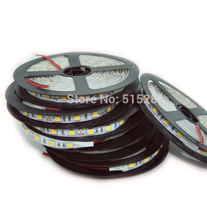 1M 5M 5050 LED Strip Light 60LED/Meter Input 12V Safe Tape BSOD DIY White Red Blue Green RGBWW Pink Flexible Led Line 3M Sticker