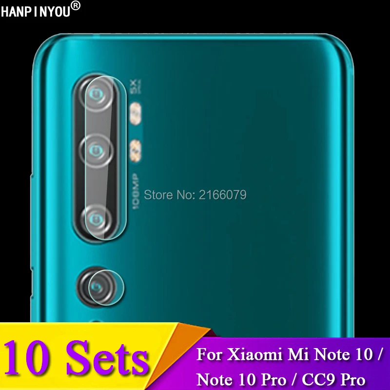 10 Sets For Xiaomi Mi Note 10 / Note 10 Pro / CC9 Pro Rear Camera Lens Protective Protector Cover Soft Tempered Glass Film Guard