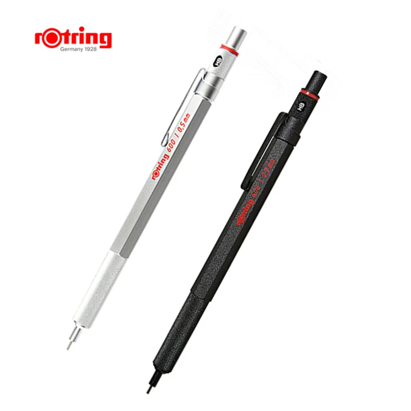 Rotring 600 0.5mm/0.7mm mechanical pencil silver/black  metal automatic pencil school&office stationery 1 piece