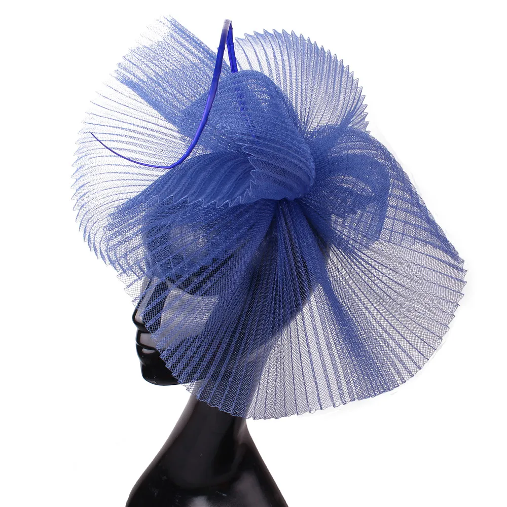 Eleganckie panie Millinery czerwony Fascinator kapelusz kobiety moda śubne nakrycie głowy pałąk na kościół koktajl panie akcesoria do włosów