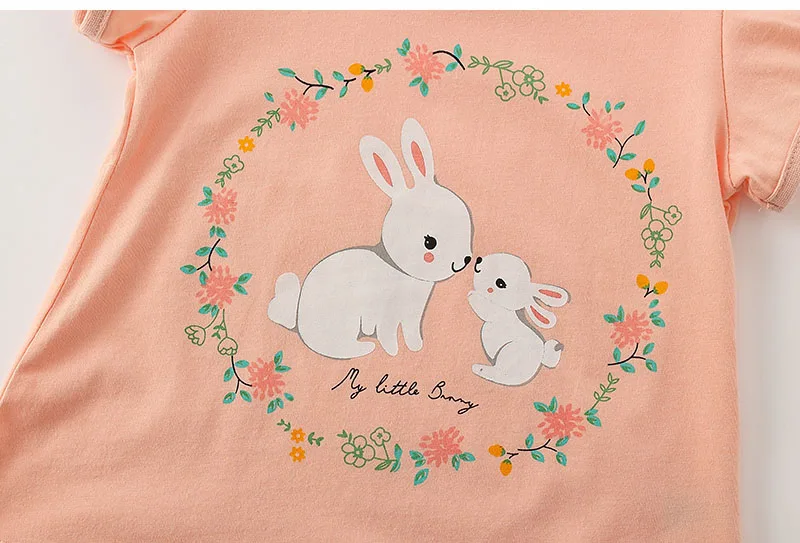 100% Cotton Girls Rabbit T-shirt Leggings Pants Floral Children Clothing Suits Summer Infant Kids Baby Girl Clothes Sets Outfits