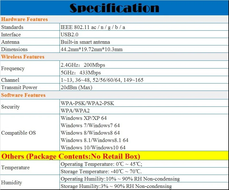 Tp-Link Plug&Play Drive-free AC650 Wireless Network Card 11AC 650Mbps MiNi Dual Band USB2.0 WiFi Adapter 2.4G 200Mbps 5G 433Mbps