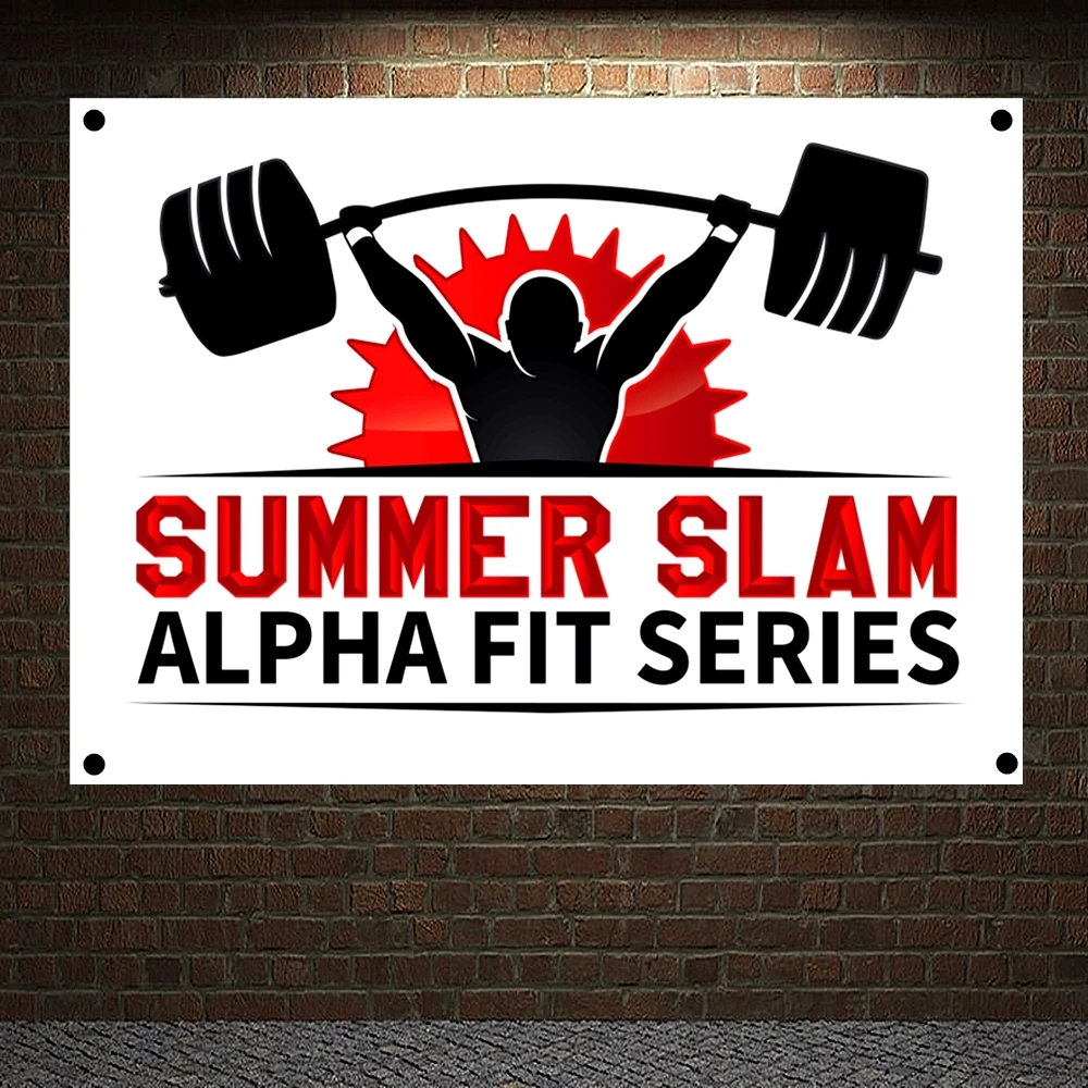 SUMMER SLAM ALPHA FIT SERIES Motivational Workout Posters Wall Chart Exercise Yoga Bodybuilding Banners Flags Wall Art Gym Decor