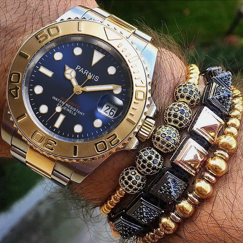 PARNIS orologio da polso da uomo di lusso, orologi automatici da uomo orologio da polso meccanico a carica automatica orologio impermeabile sportivo montre luminoso