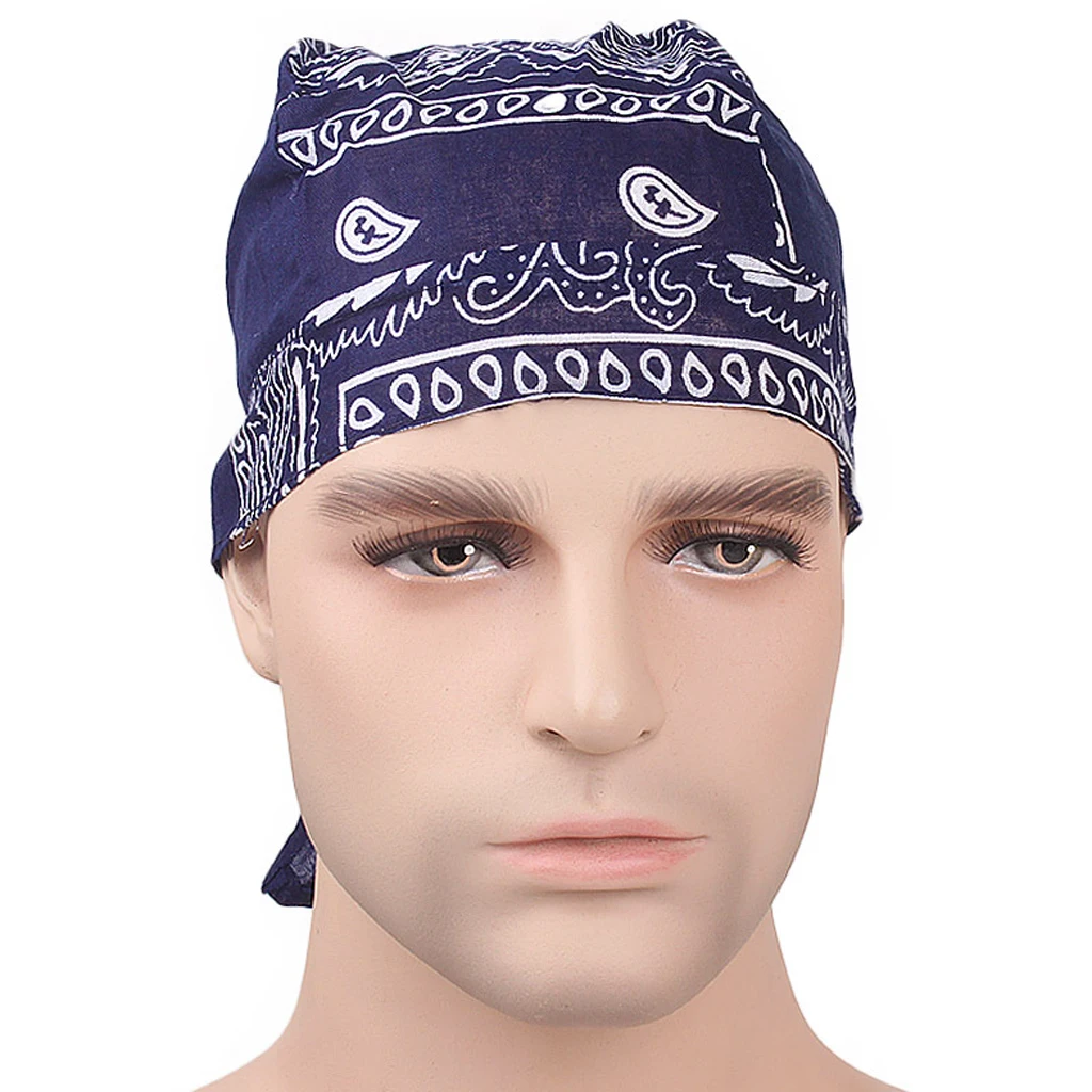 Unisex Women Men Bandana Hat Cotton Unisex Durag Print Cap Breathable Chemo Turban Fashion Headwrap Headwear Pirate Head Scarf