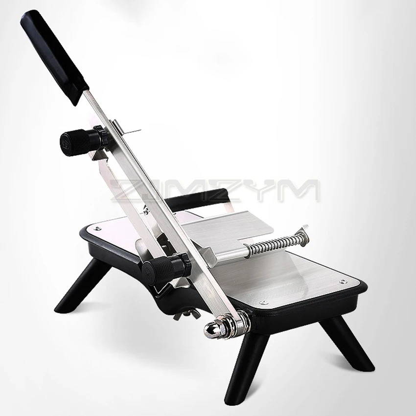 Máquina cortadora de carne para el hogar, herramienta Manual de acero inoxidable con hoja de 20cm, espesor ajustable, para carne, verduras