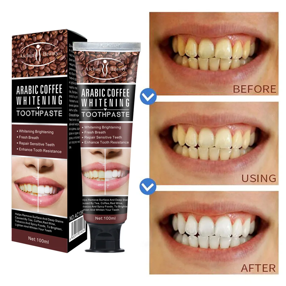 Café árabe branqueamento pasta de dentes limpeza oral remover manchas dentes branqueamento dentes respiração fresca oral cuidados dentífrico