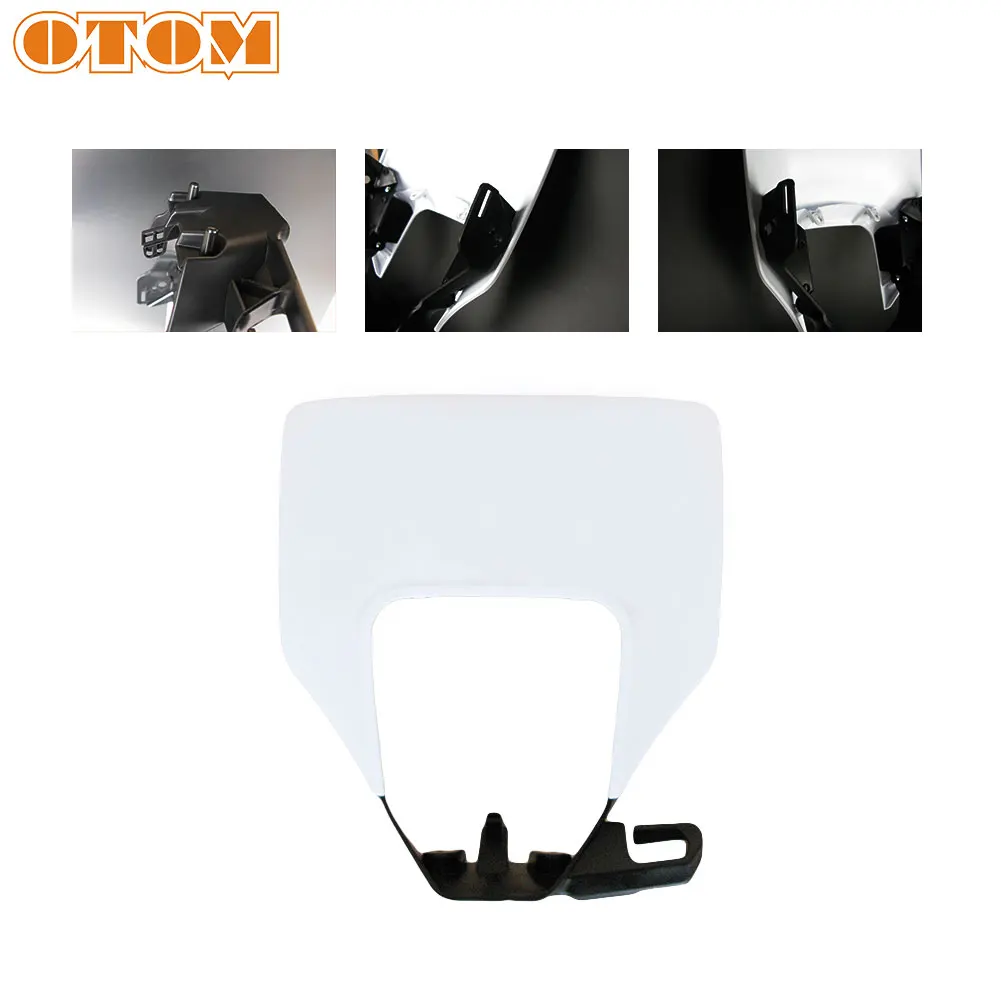 OTOM Motocross Headlight White Headlamp Cover For HUSQVARNA FC250 FC350 TC125 TC300 TX300 FX450 Endur Dirt Bike Head Light Guard