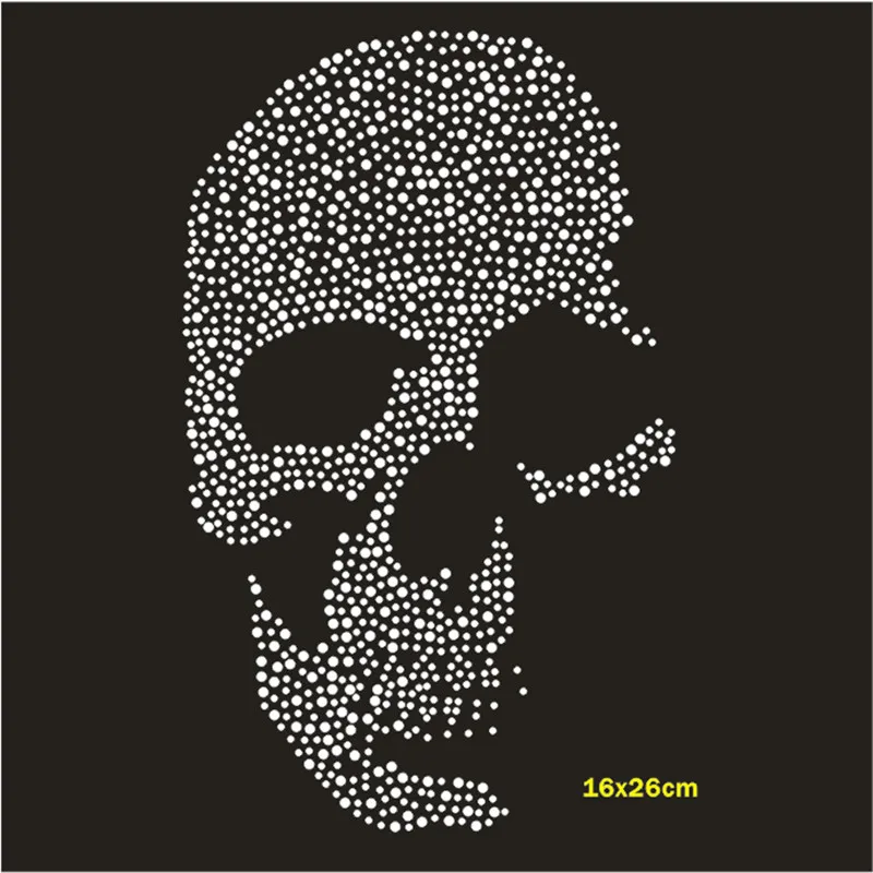 

Skull Hotfix Strass Motif Custom Rhinestone Iron On Crystal Stickers Clothes Decoration Diy Strass Patches Craft Applique