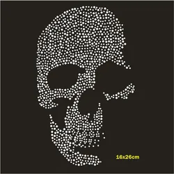 Skull Hotfix Strass Motif Custom Rhinestone Iron On Crystal Stickers Clothes Decoration Diy Strass Patches Craft Applique