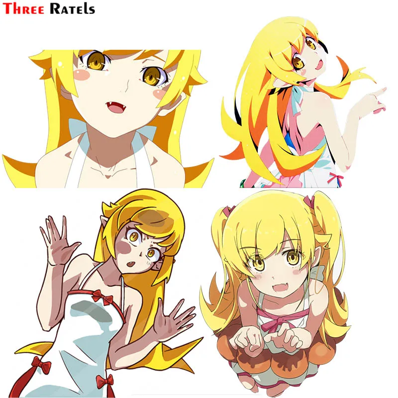 Three Ratels F4 Oshino Shinobu Cute Anime Girl For Monogatari Car Sticker Personalized Creative Scratch Stickers Motorbike Decal