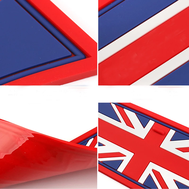 3PCS Soft Silicone Union Jack UK Flag Style Car Anti-slip Front Cup Holders Coasters & Storage Box Mat For MINI Cooper F55 F56