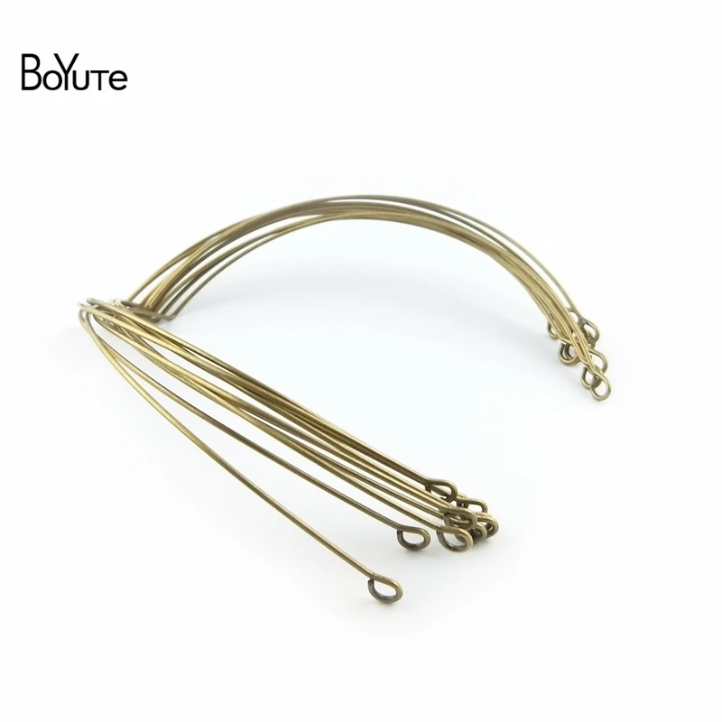 BoYuTe (20 części/partia) 130*1.5MM kołnierz w kształcie serca Diy metalowy mosiężny Choker naszyjnik biżuteria akcesoria