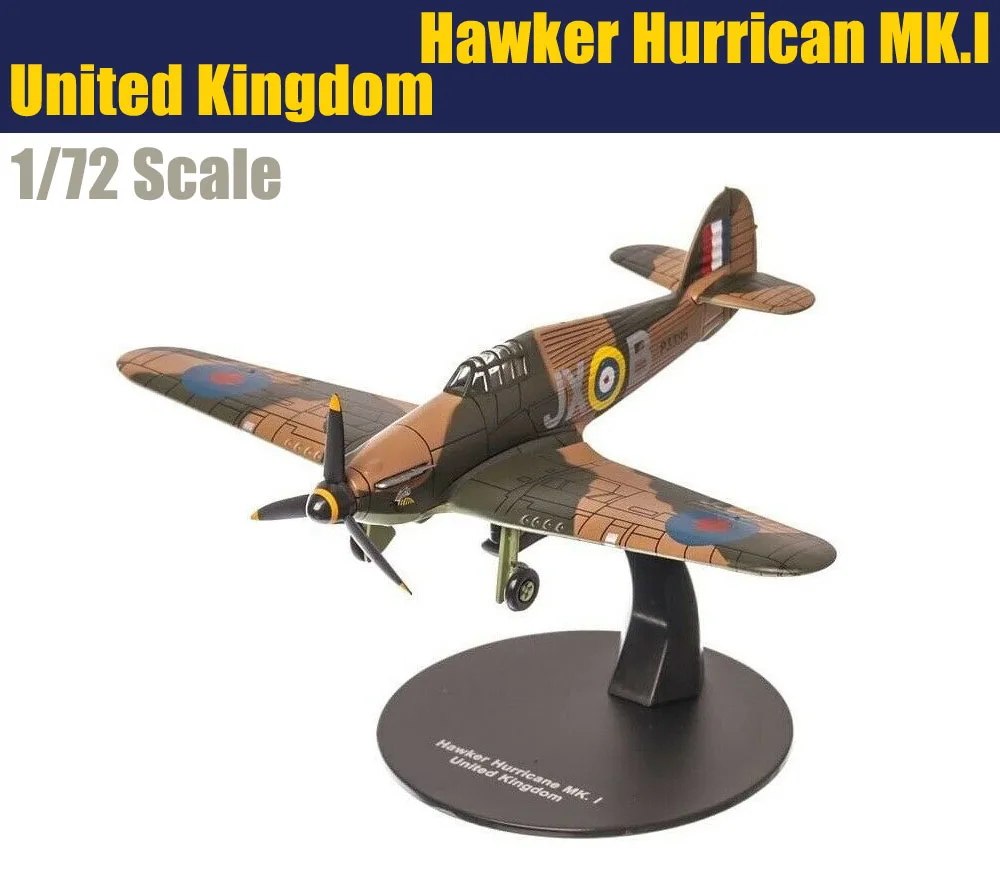 New 1/72 scale Hawker Hurricane MK.I British diecast alloy simulation model aircraft for collection gift