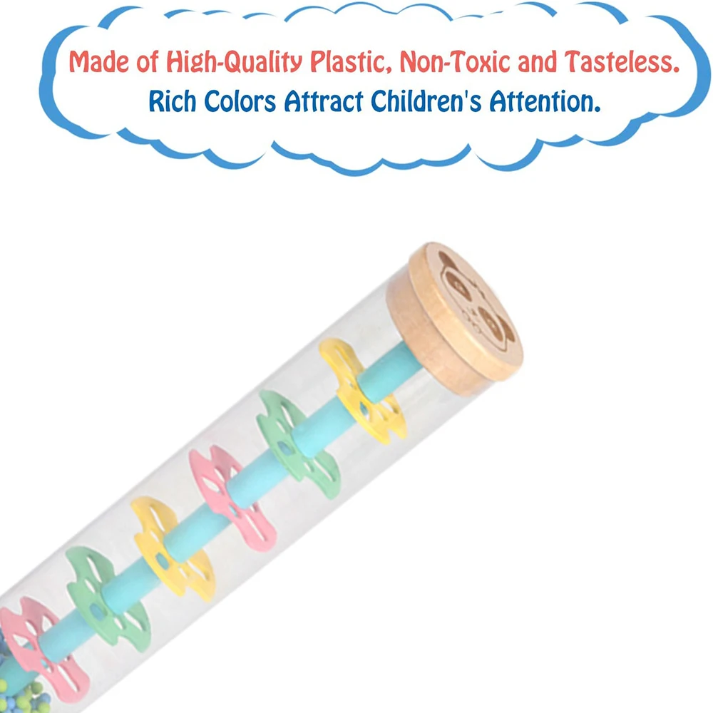 Baby Rainmaker Rattle Toy Kids Rainfall Rattle Tube Hand Shaking Music Toy Early Education Instrument Toy Popular For Baby Kids