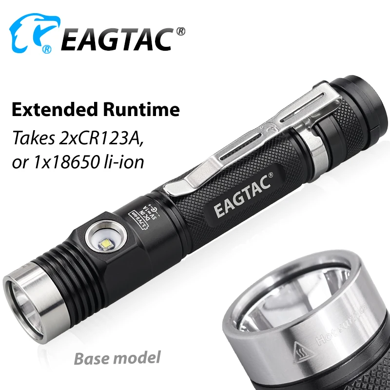 EAGTAC DX30LC2 SR CREE XP-L Hi Nichia 219B 219C CRI92  LED Rechargeable Flashlight 18650 CR123A Hunting light Built in Charger