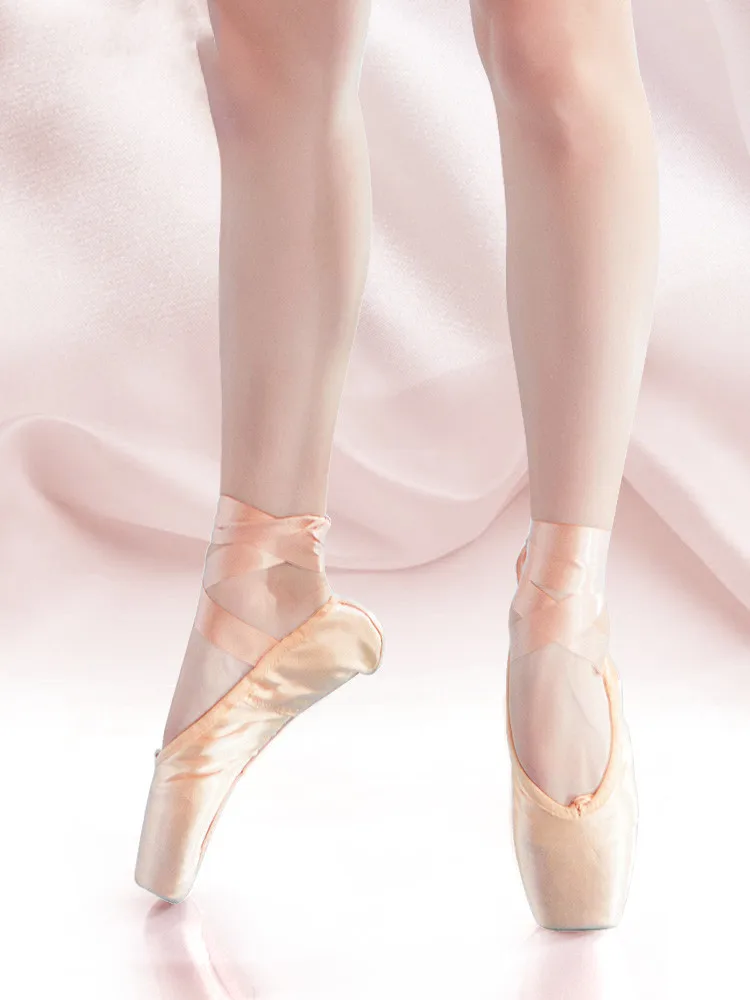 Girls Women Ladies Professional Ballet Pointe Shoes Satin Ballet Shoes With RibbonsProfessional Ballet Pointe Shoes Girls Women