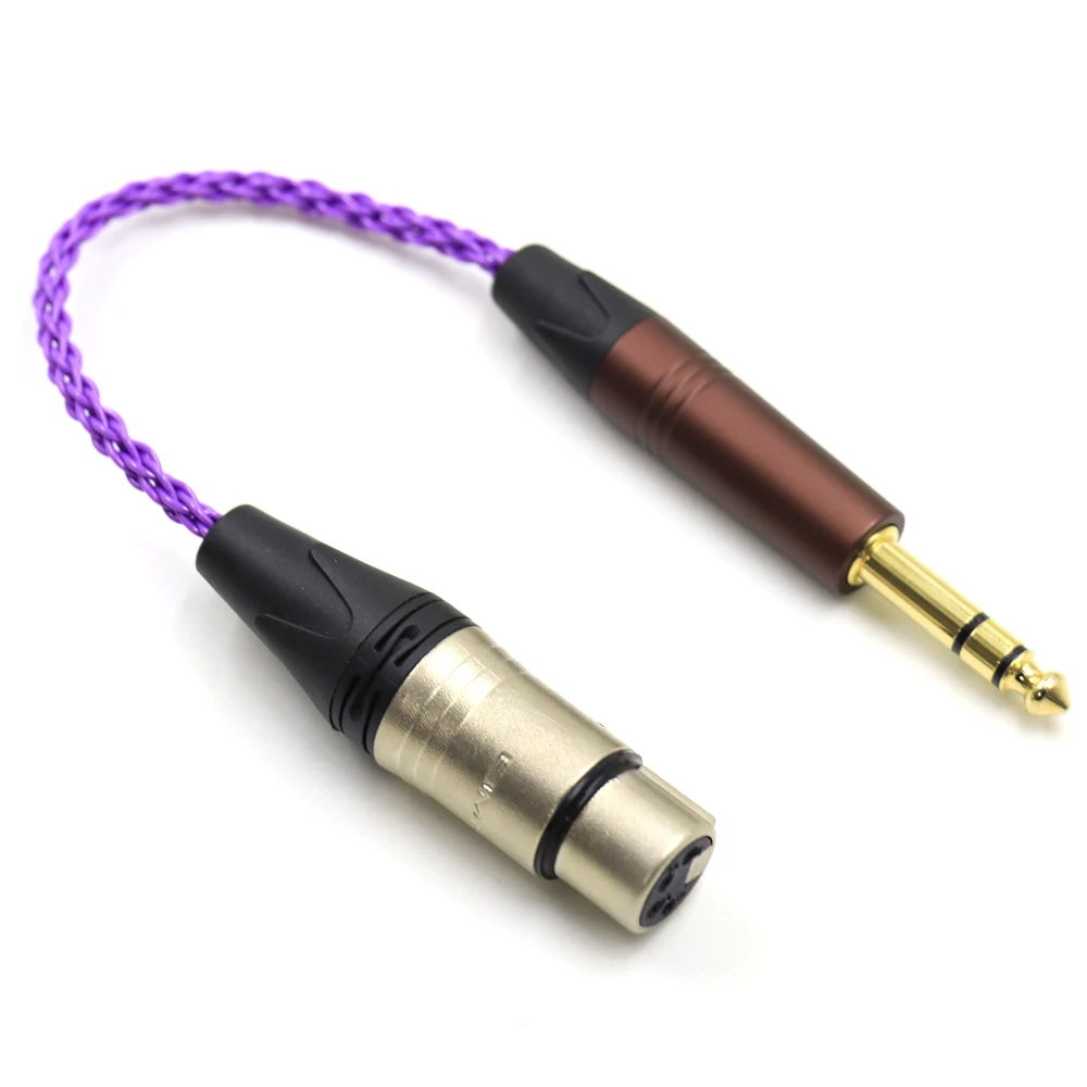 Thouliess HIFI 6.35mm 1/4 남성-4 핀 XLR 여성 밸런스드 커넥터 TRS 오디오 어댑터 케이블 6.35mm-XLR 실버 도금