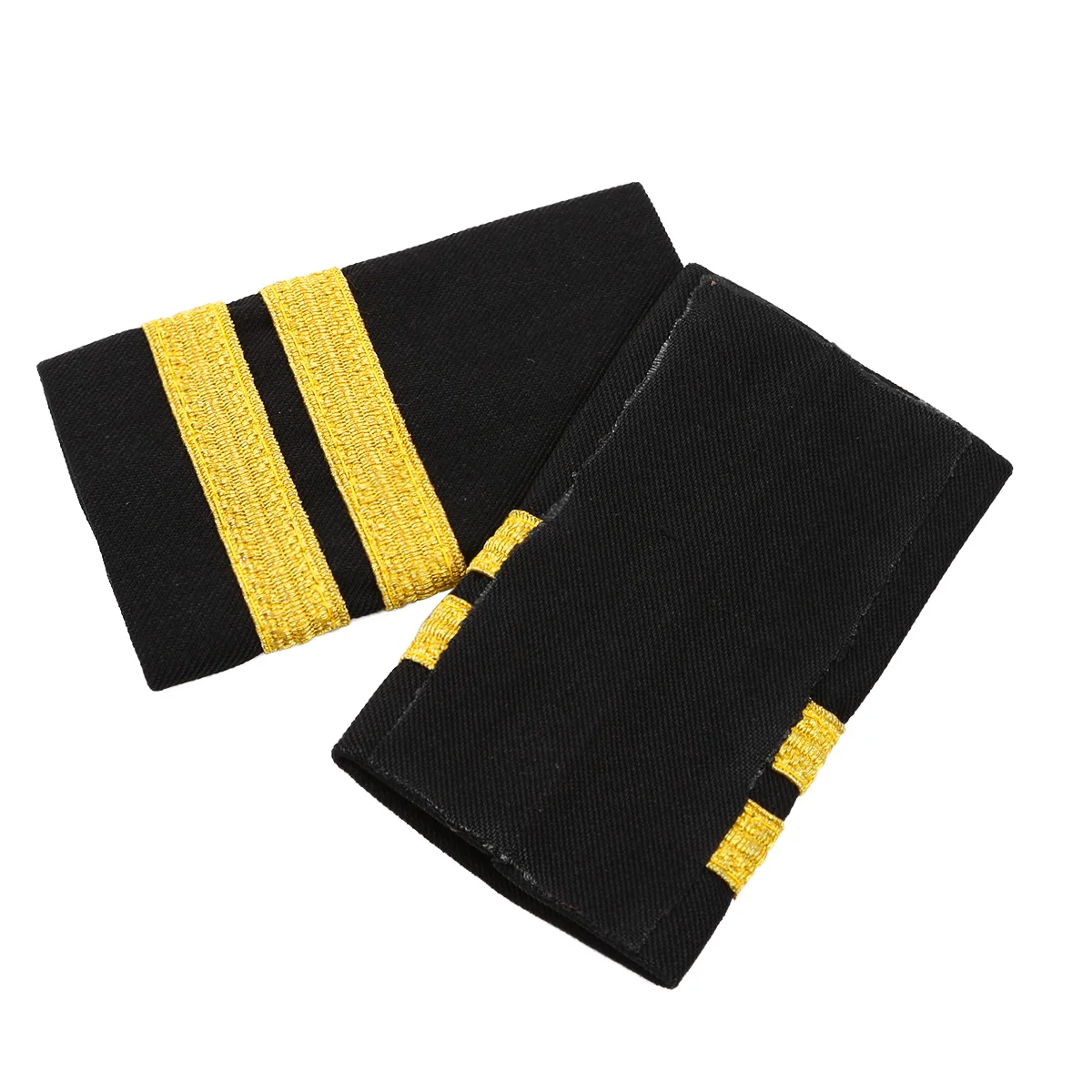 1 Pair Pilot Captain Gold Stripes Bar Epaulets Uniform Professional Decoration Shoulder Boards Epaulette DIY Badges for Clothing