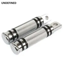 Motorcycle Knurled Foot Pegs CNC Rear Front Footrest Pedal Chrome for Harley Touring Sportster 883 Softail Dyna Fatboy Universal