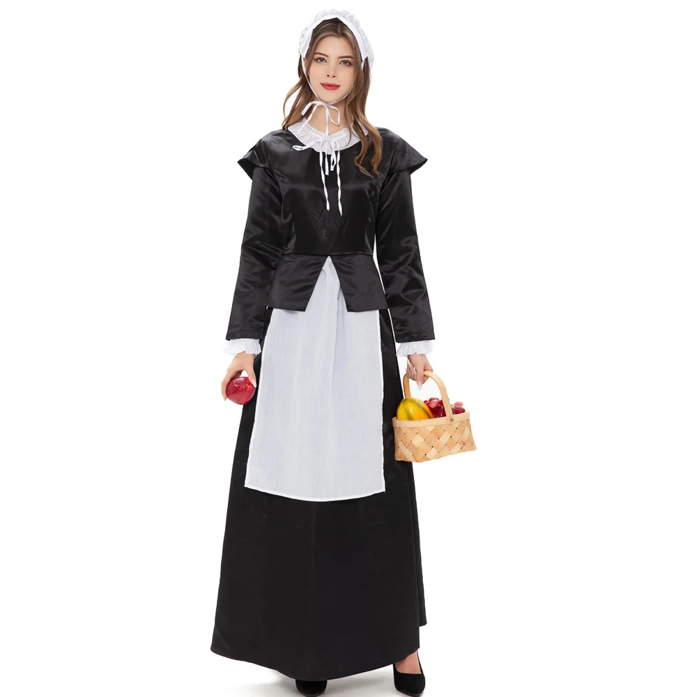 

European Manor maid costume beer costume vintage garden Maid costume long Skirt costume halloween costumes for women