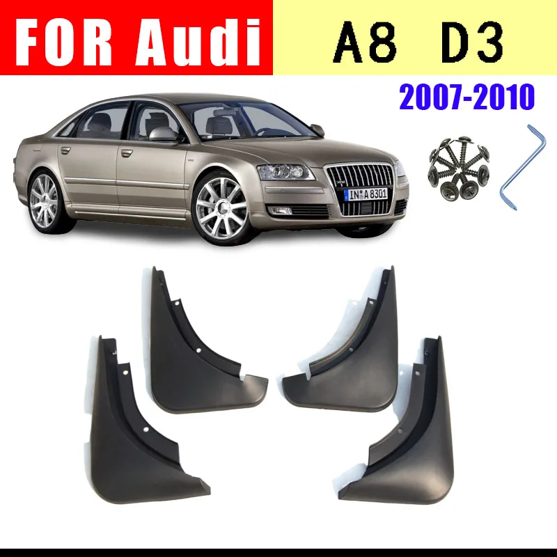 2007-2010 for Audi A8 D3 Mudguards Fender audi a3 Mudflaps splash Guard fenders car accessories Front Rear 4 pcs Mud flap