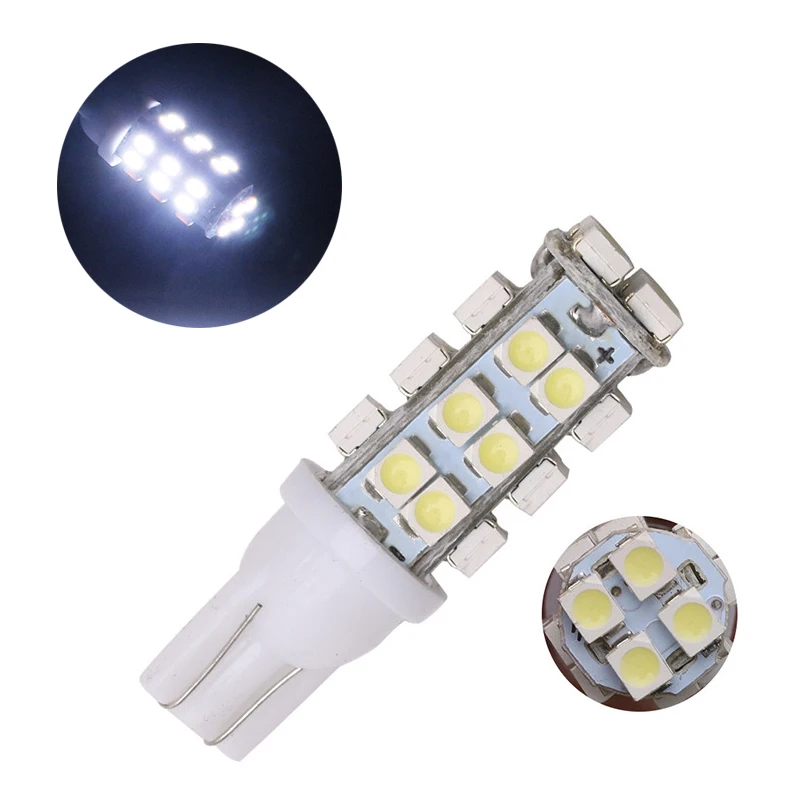 10Pcs White T10 W5W 1210 28SMD LED Wedge Car Bulbs 194 168 2825 Clearance Lamps Instrument Reading License Plate Lights 12V