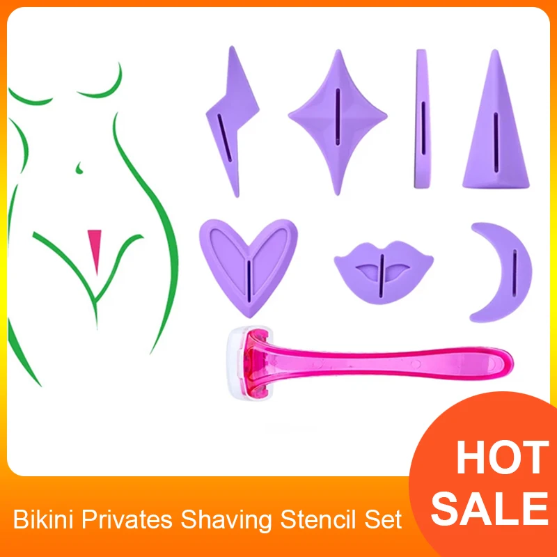 Bikini Privates Shaving Stencil Set Female Pubic Hair Trimmer Shaver Sexy Secret Intimate Shaping Tools Intimate Hair Shaving