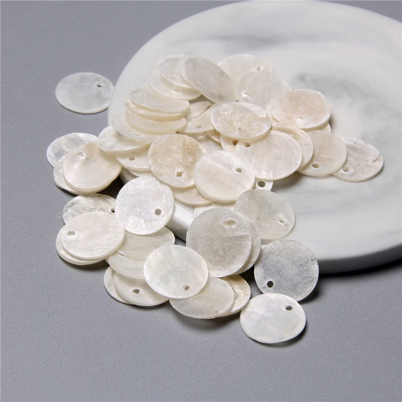 Natürliche transparente runde Muschelstücke für die Schmuckherstellung, Ohrringe, lose Bulk-Muschel-Charm-Perlen, Zubehör, handgefertigter Schmuck zum Selbermachen – Detail 32