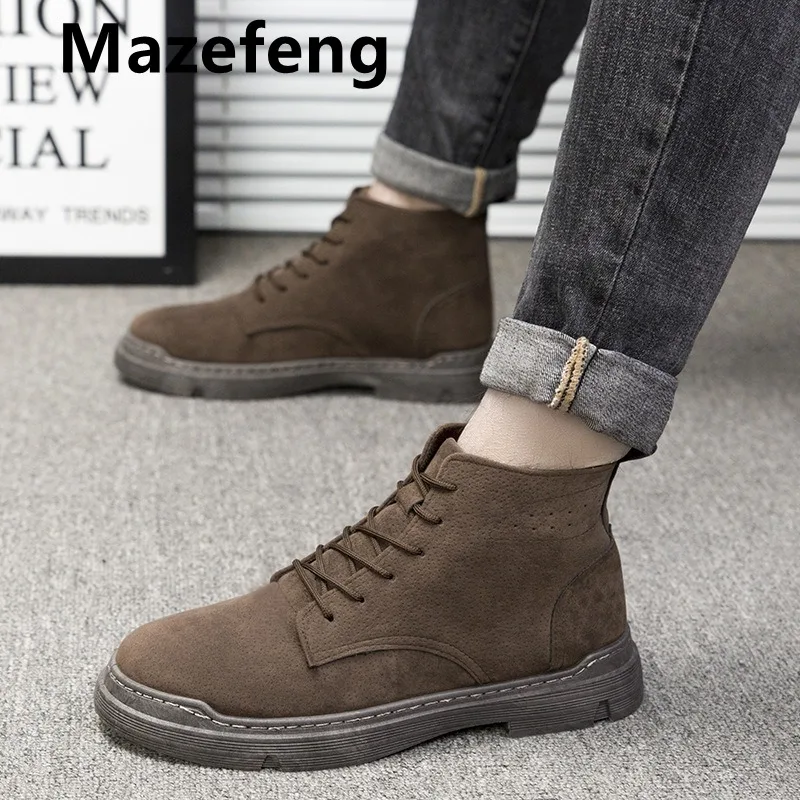 Men Boots Men\'s Winter Shoes Fashion Snow Boots Shoes Plus Size Winter Sneakers Ankle Men Shoes Winter Boots Black Blue Footwear