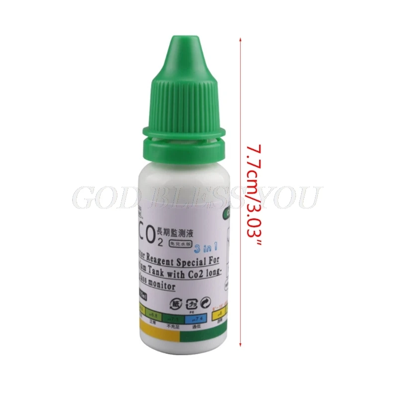 15ml Aquarium CO2 Indicator Solution Monitor Fluid Glass Carbon Dioxide Checker Drop Shipping