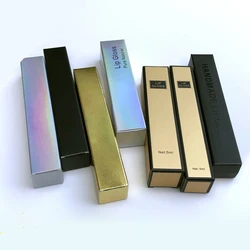 100Pcs Gold/Laser Lip Gloss Box Black Paper Gift Boxes Craft Lipstick Box Kraft Cosmetics Packaging Boxes Carton