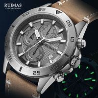 MEGIR & RUIMAS 2020 Chronograph Quartz Watches Men Fashion Luxury Leather Strap Wristwatch Casual Waterproof Luminous Watch Man