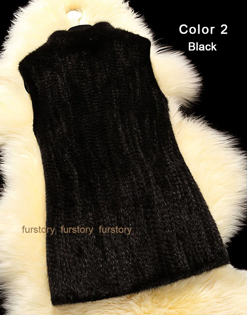 Women Vest Knitted Mink Fur Vest Real Fur Vest Female Custom Made Different Length Fur Story FS16208