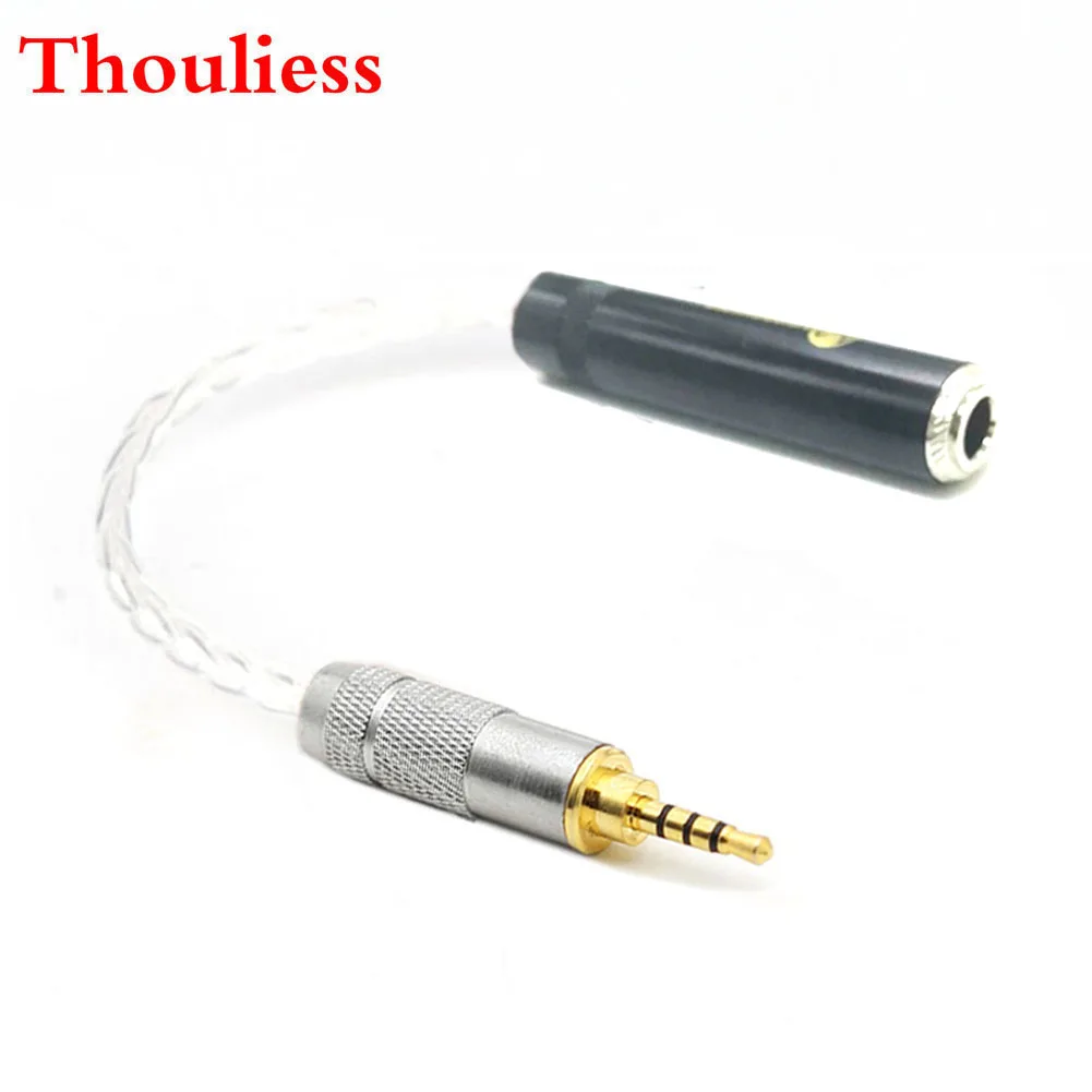 

Thoulies DIY HIFI 7N-Single-Crystal Silver Plated 2.5mm TRRS Balanced Male to 1/4 6.35mm TRS 3pin Female Audio Adapter Cable