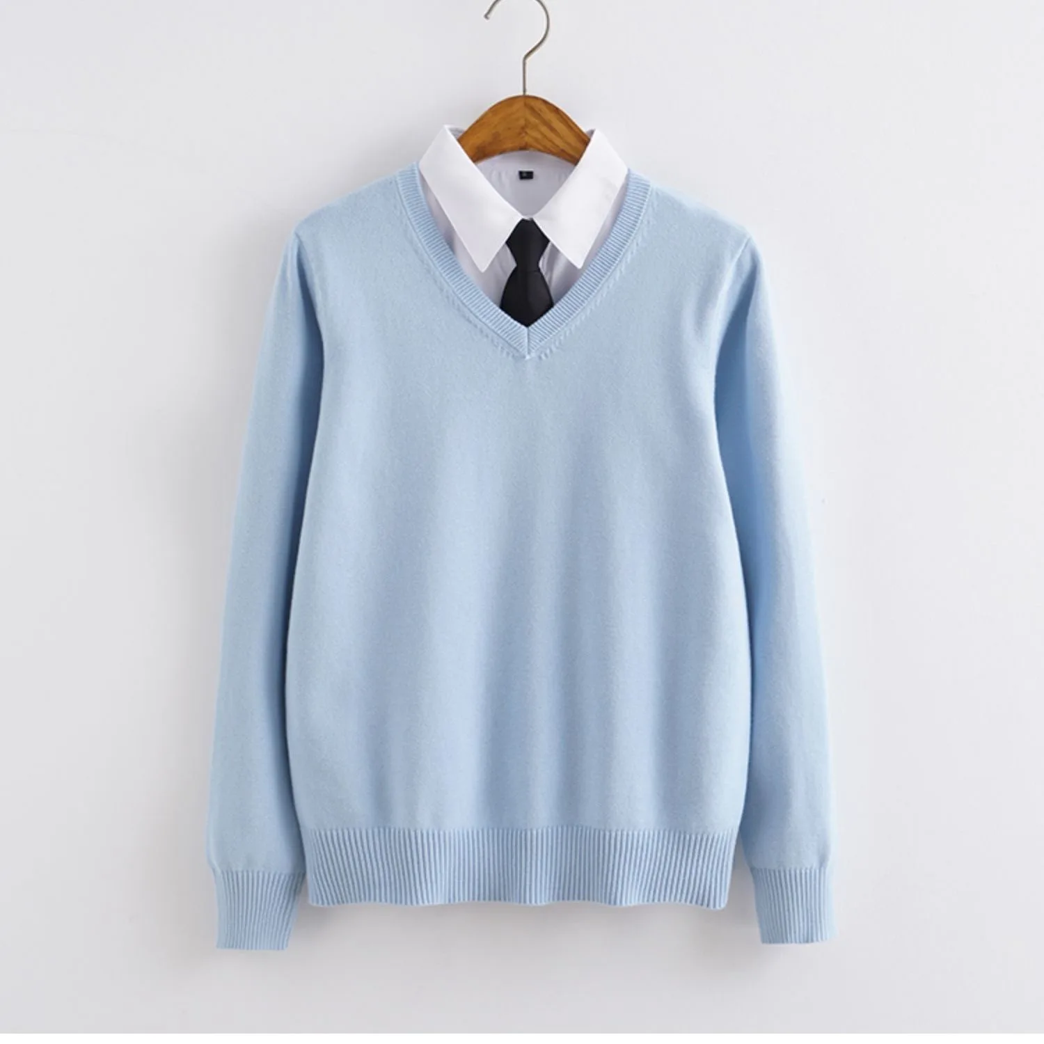 New Japanese Students Uniform Long Sleeve Man And Women Sweater Campus Pullover Knitted JK Girls Boy High School Clothes Cotton