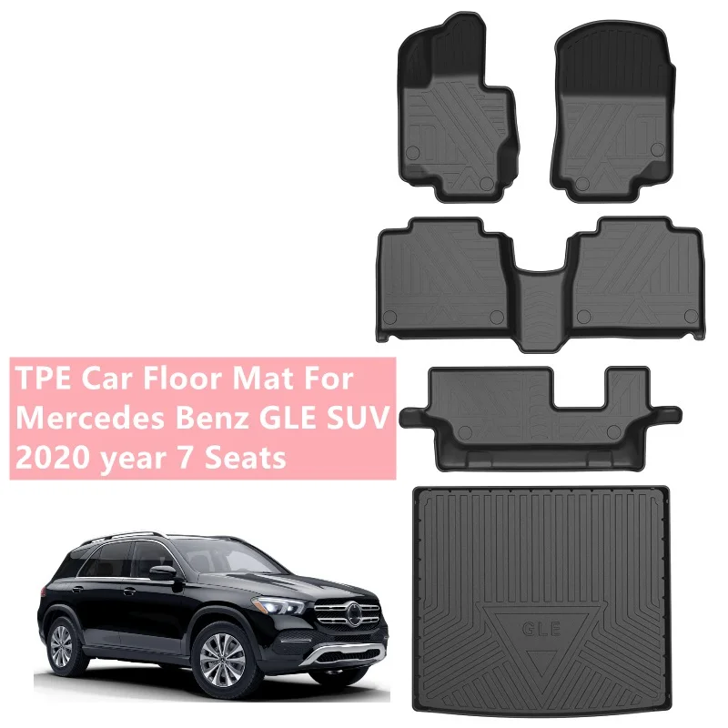 

Car Interior Accessories Floor Mat For Mercedes Benz GLE 7 Seats Durable TPE ECO Material Carpet Full Set With Trunk Mat