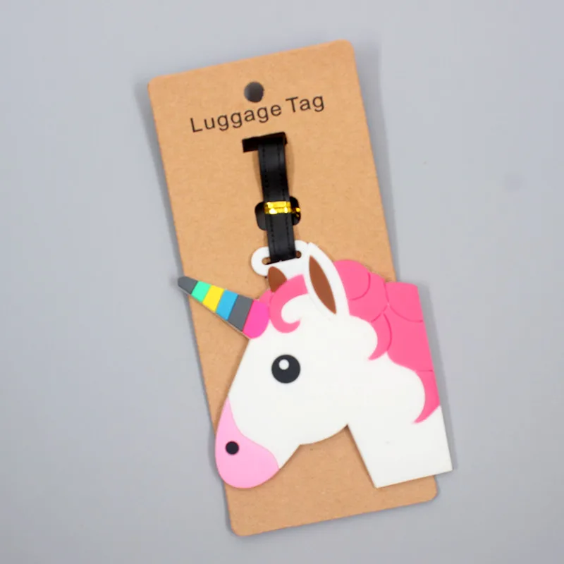 Travel Accessories Cute Unicorns Animals Luggage Tag Silica Gel Suitcase ID Addres Holder Baggage Boarding Tag Portable Label