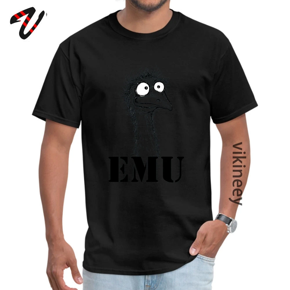 Printed On Emu Design Short Plaid ostern Day Tees Coupons Crew Neck Pure Cotton Tee-Shirt Men Top T-shirts Politics