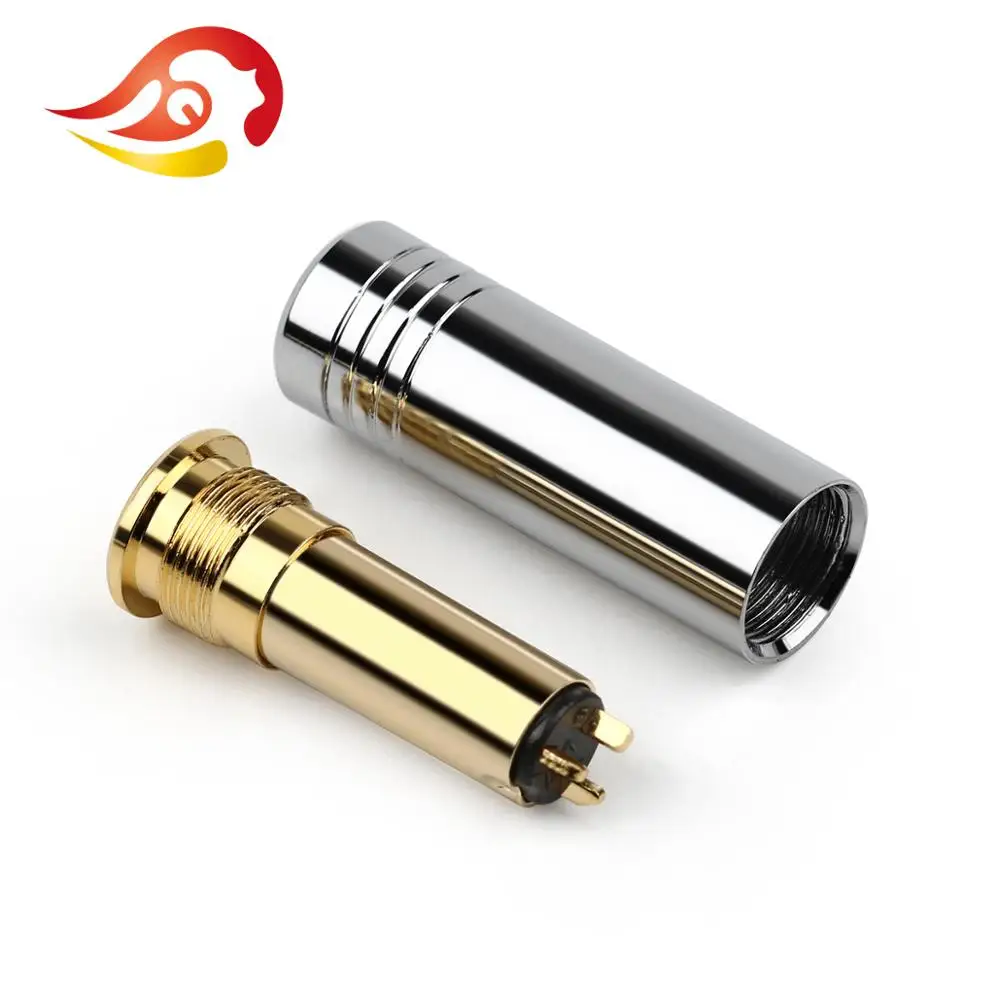 QYFANG 2.5mm 4 Pole Stereo Earphone Female Jack 3 Contacts Audio Plug Bright Shell Metal Adapter Wire Connector For Headphone