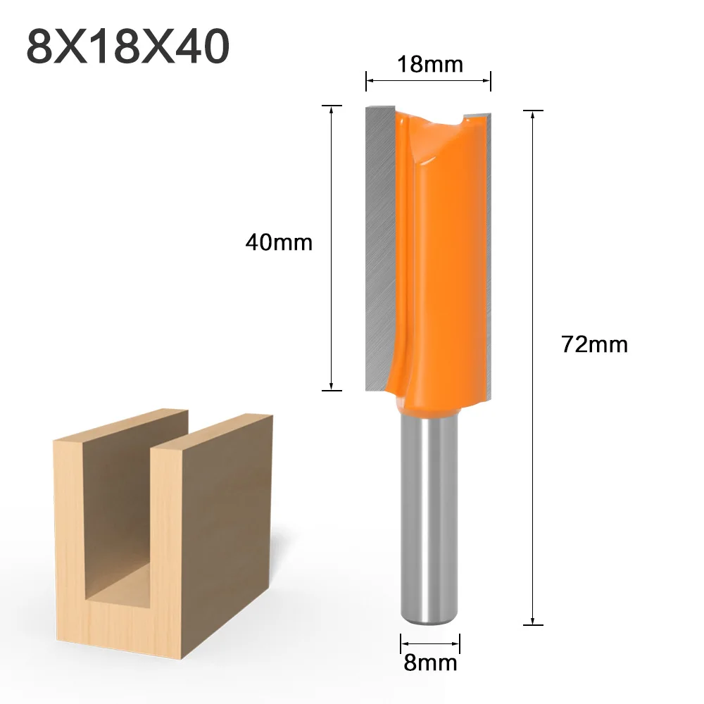 Imagem -04 - Dupla Flauta Straight Bit Fresadora Cortadores de Madeira Carboneto de Tungstênio Router Bit Ferramentas de Carpintaria mm Shank