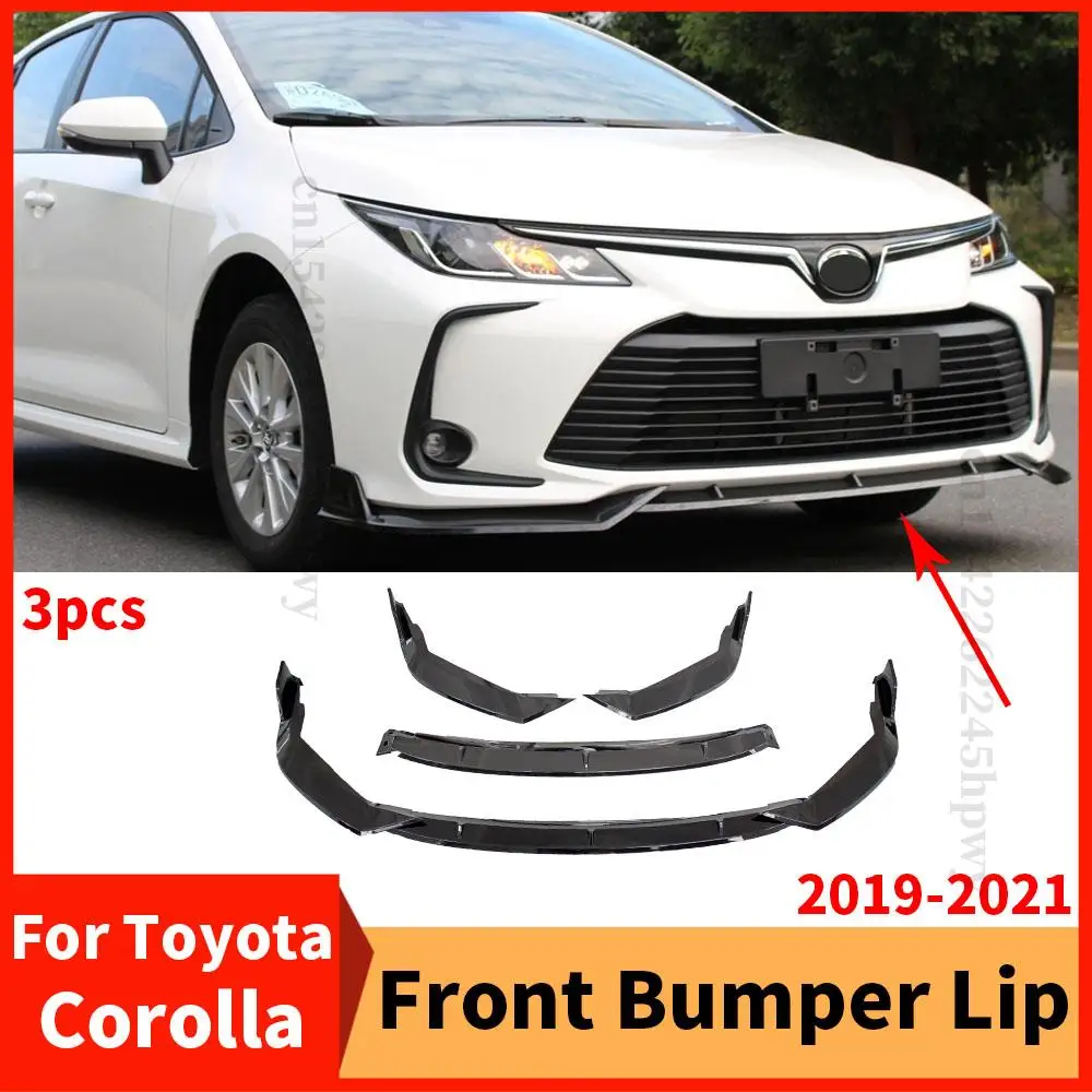 Front Bumper Lip Chin Diffuser Spoiler Deflector Accessories Carbon Fiber Look Exterior Part For Toyota Corolla 2019 2020 2021