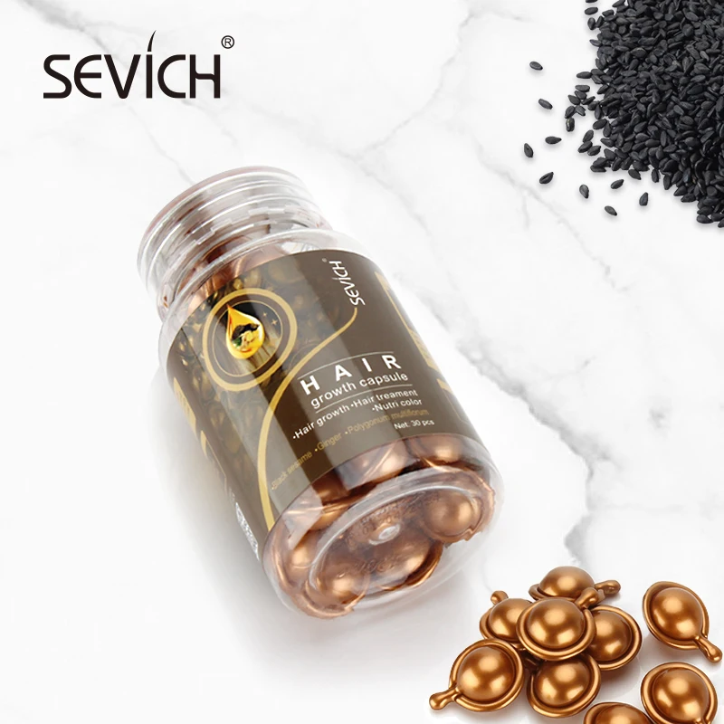 Sevich 2PCS/Set Ginger Hair Growth Capsules Set Hair Vitamin Oil For Hair Loss Repair Treatment Damaged Hair Black Hair Serum