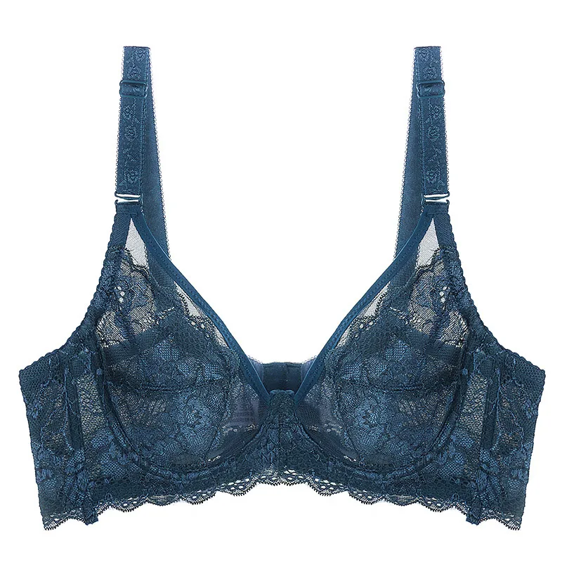 Meizimei transparent bras for women ultra thin lace floral bralette plus size brassiere girl top bh girl minimizer push up 36 BC