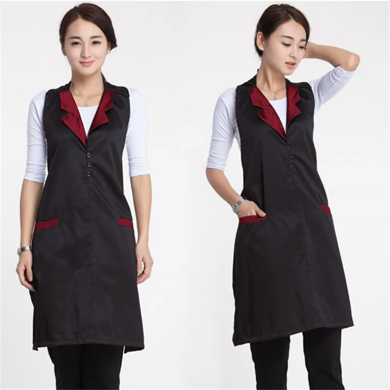 Beauty salon beautician work clothes apron Korean version fashion nail waitress sleeveless skirt female supermarket apron-ALX