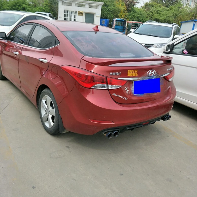 

for hyundai elantra spoiler elantra spoiler with LED light High Quality ABS Material Car Rear Wing Primer Color spoiler