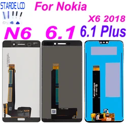 For Nokia 6 TA-1021 LCD Display For Nokia 6.1 6(2018) TA-1043 LCD Display Touch Screen Digitizer Assembly X6 2018 6.1 Plus LCD