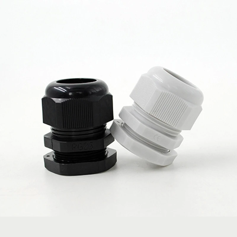 10Pcs Waterproof Cable Gland Nylon Joint IP68 PG7 For 3-6.5mm Plastic Black White PG13.5 Cable Locking Connector PG7 PG19 PG11