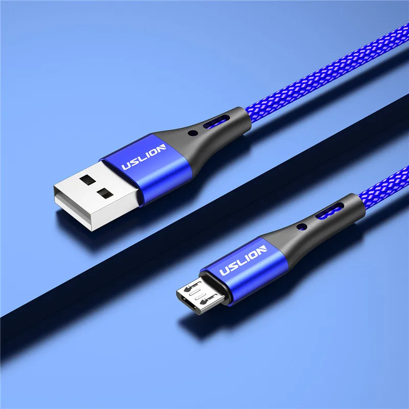 USLION 3A Micro USB Kabel Snel Opladen voor Samsung Xiaomi Huawei Realme OPPO Android Mobiele Telefoon USB Data Wire Cord 0.5/1/2/3M